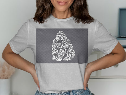 Artistic Gorilla Design Graphic Tee
