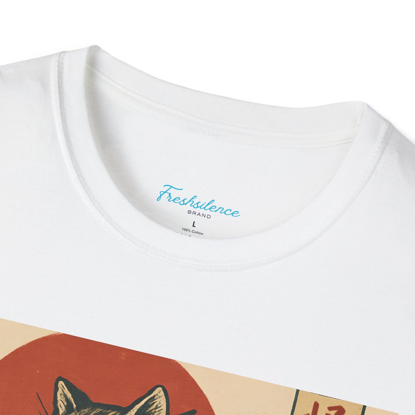 Vintage Japanese Kaiju Cat T-Shirt — Retro Wave & Great Wave Inspired Design