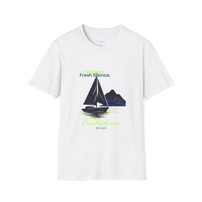 Sailboat Graphic T-Shirt — "Fresh Silence" Island Vibe Tee
