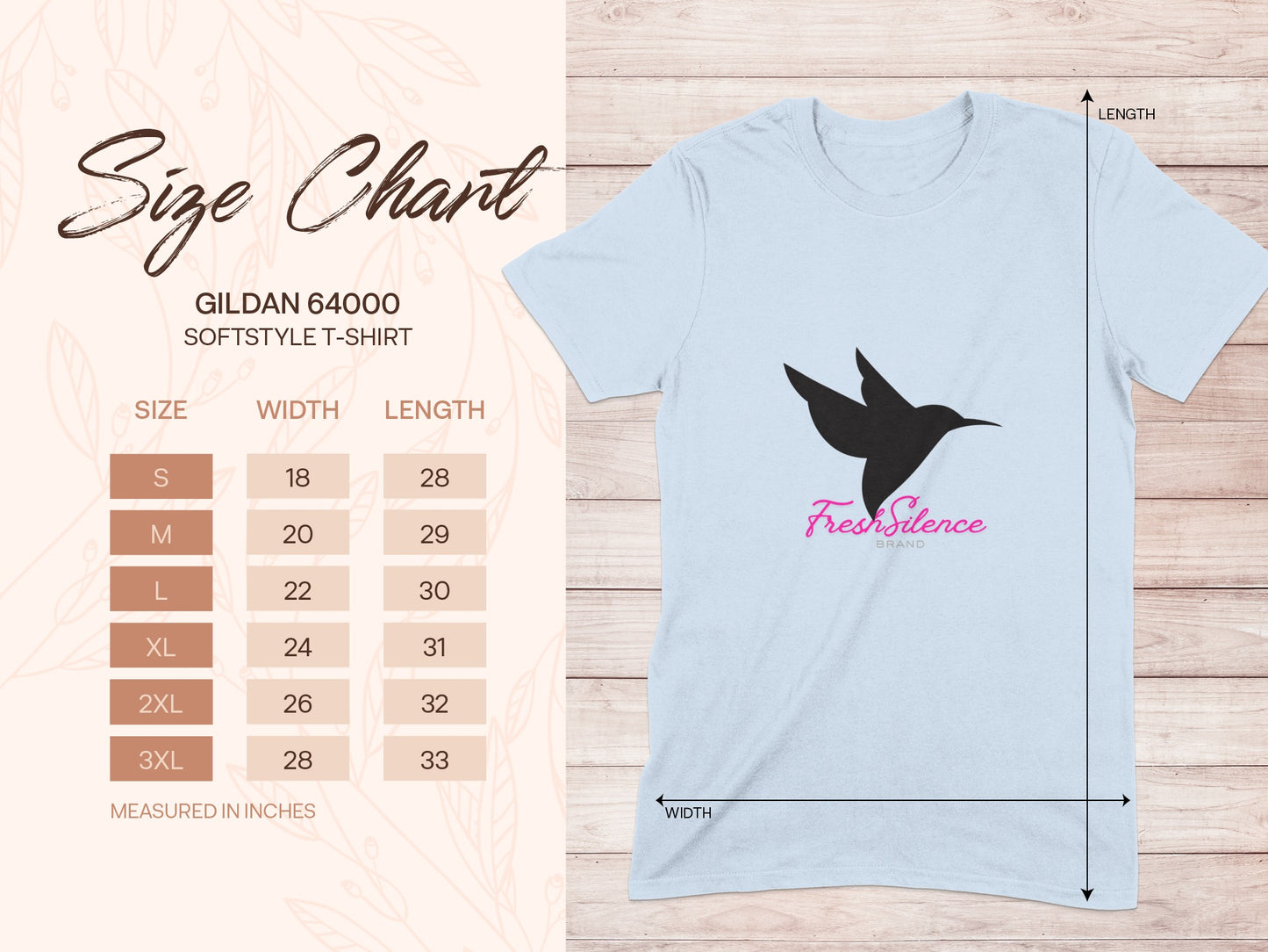 Artistic Hummingbird Printed on Softstyle T-Shirt