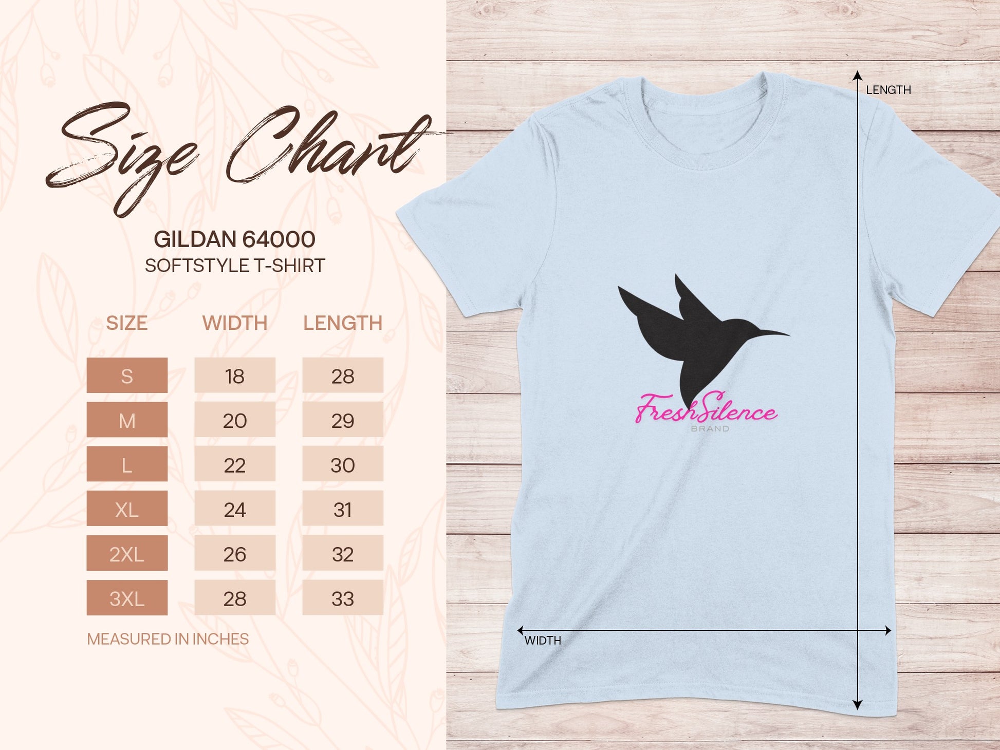 Artistic Hummingbird Printed on Softstyle T-Shirt