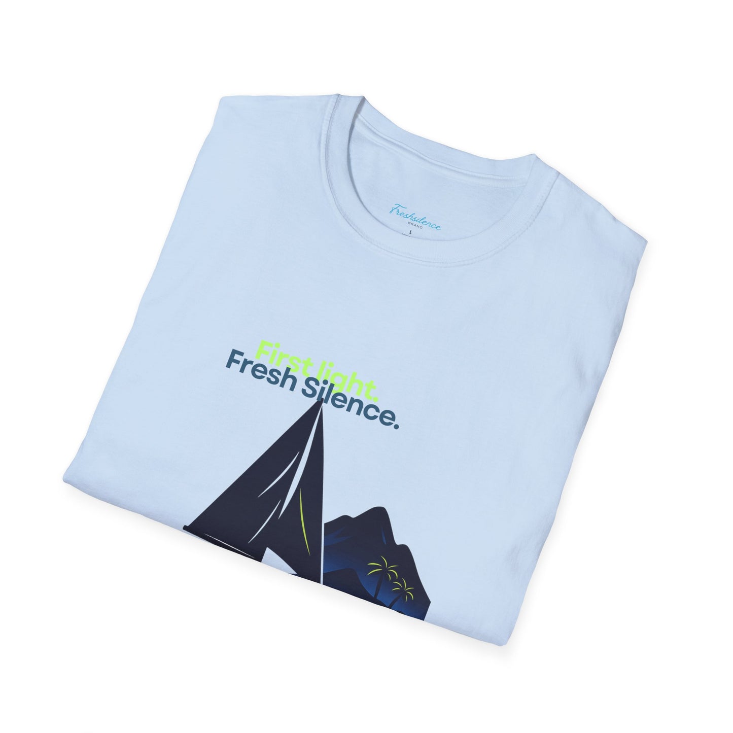 Sailboat Graphic T-Shirt — "Fresh Silence" Island Vibe Tee