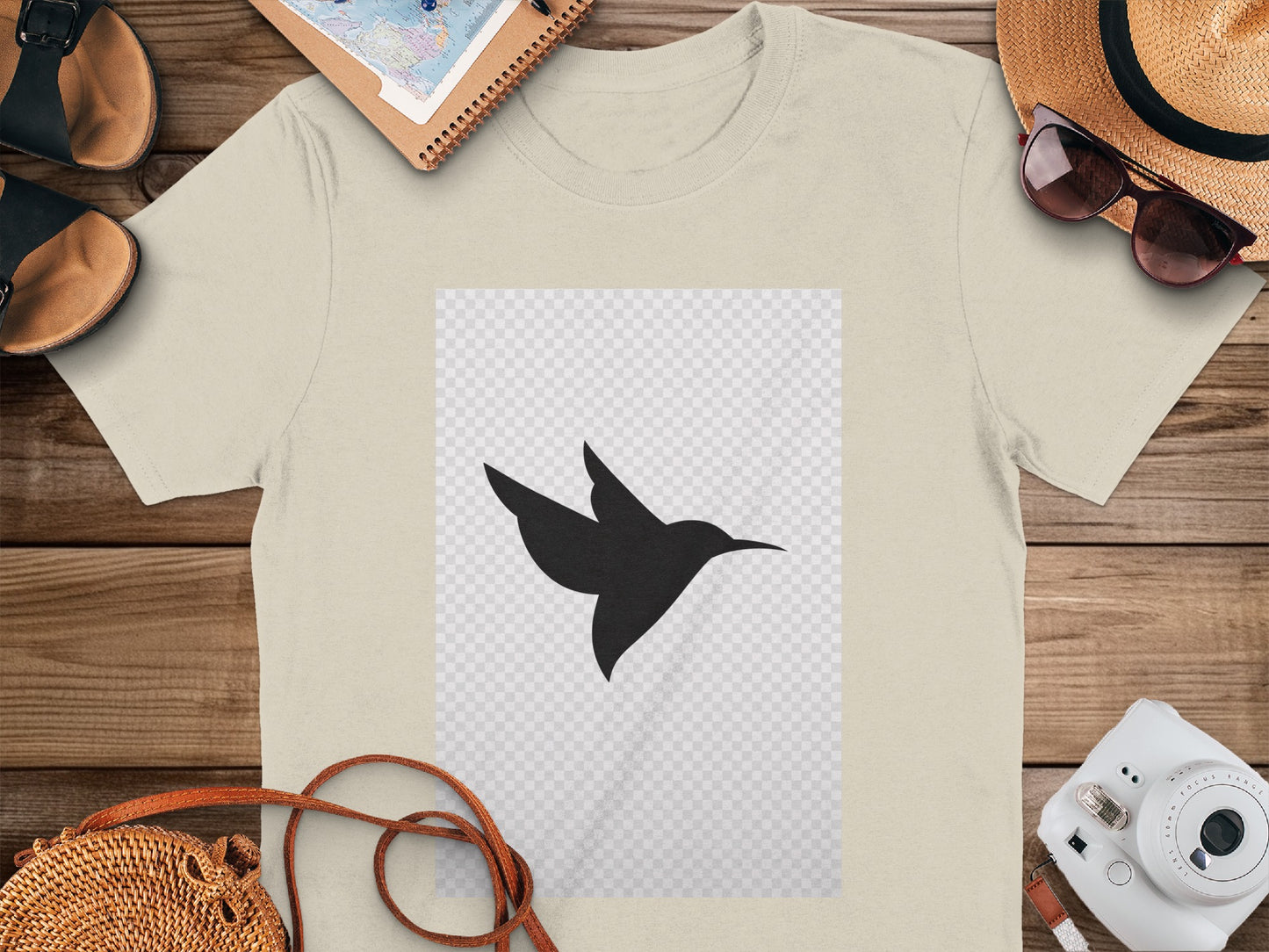 Stylish T-shirt with Elegant Bird Silhouette Design