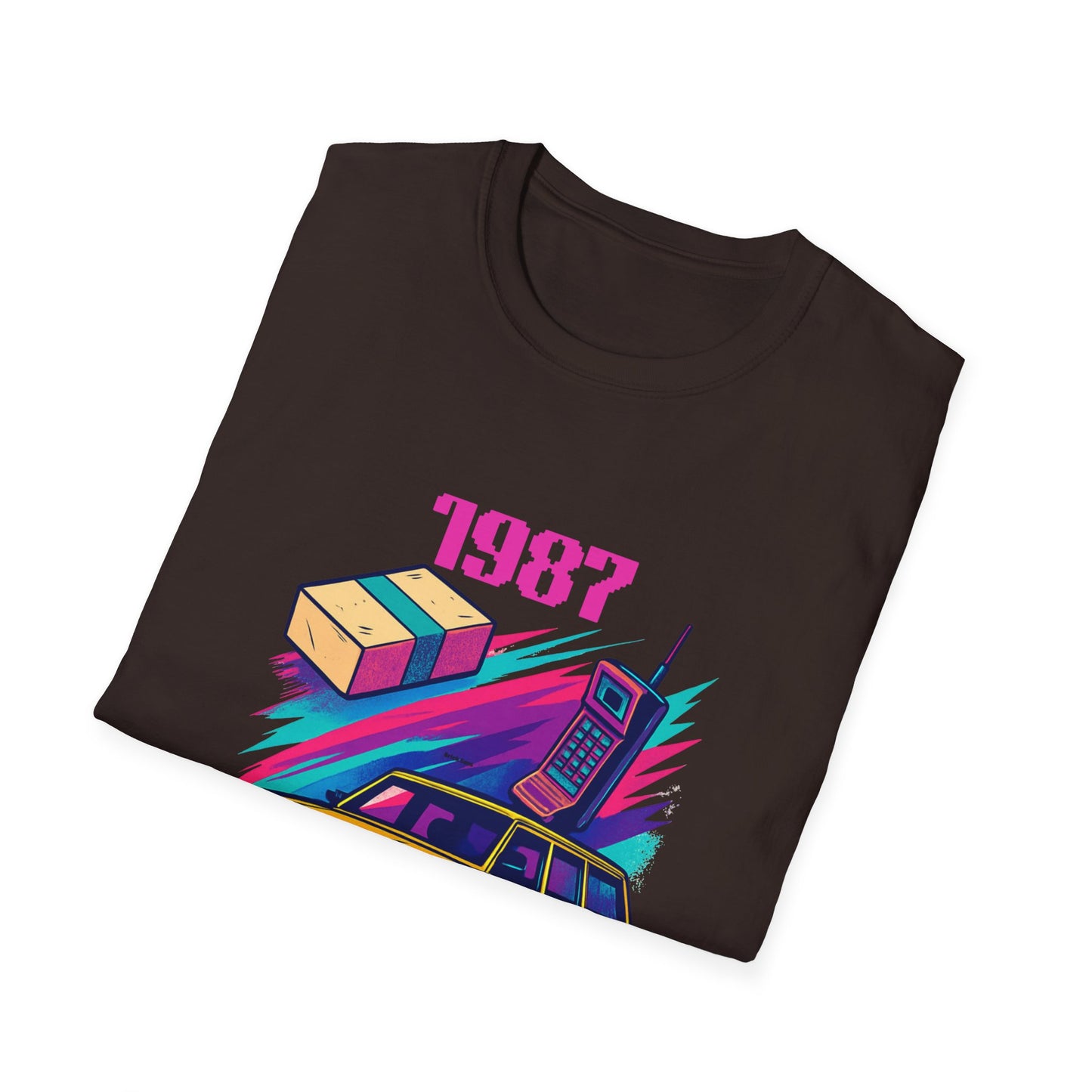 1987 Bricks Retro Van T-Shirt — 80s Vintage Brick Phone & Toy Theme
