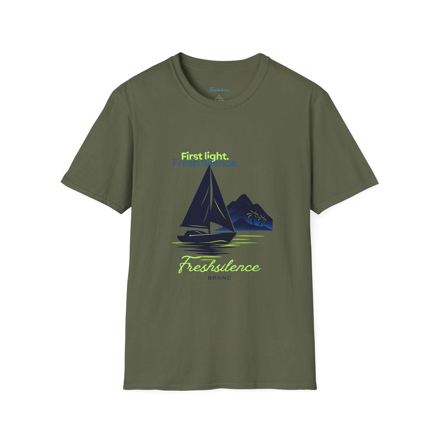 Sailboat Graphic T-Shirt — "Fresh Silence" Island Vibe Tee