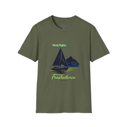 Sailboat Graphic T-Shirt — "Fresh Silence" Island Vibe Tee