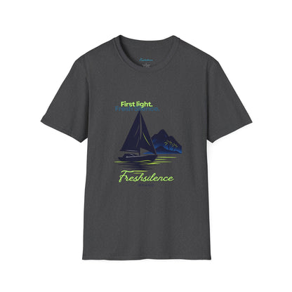 Sailboat Graphic T-Shirt — "Fresh Silence" Island Vibe Tee