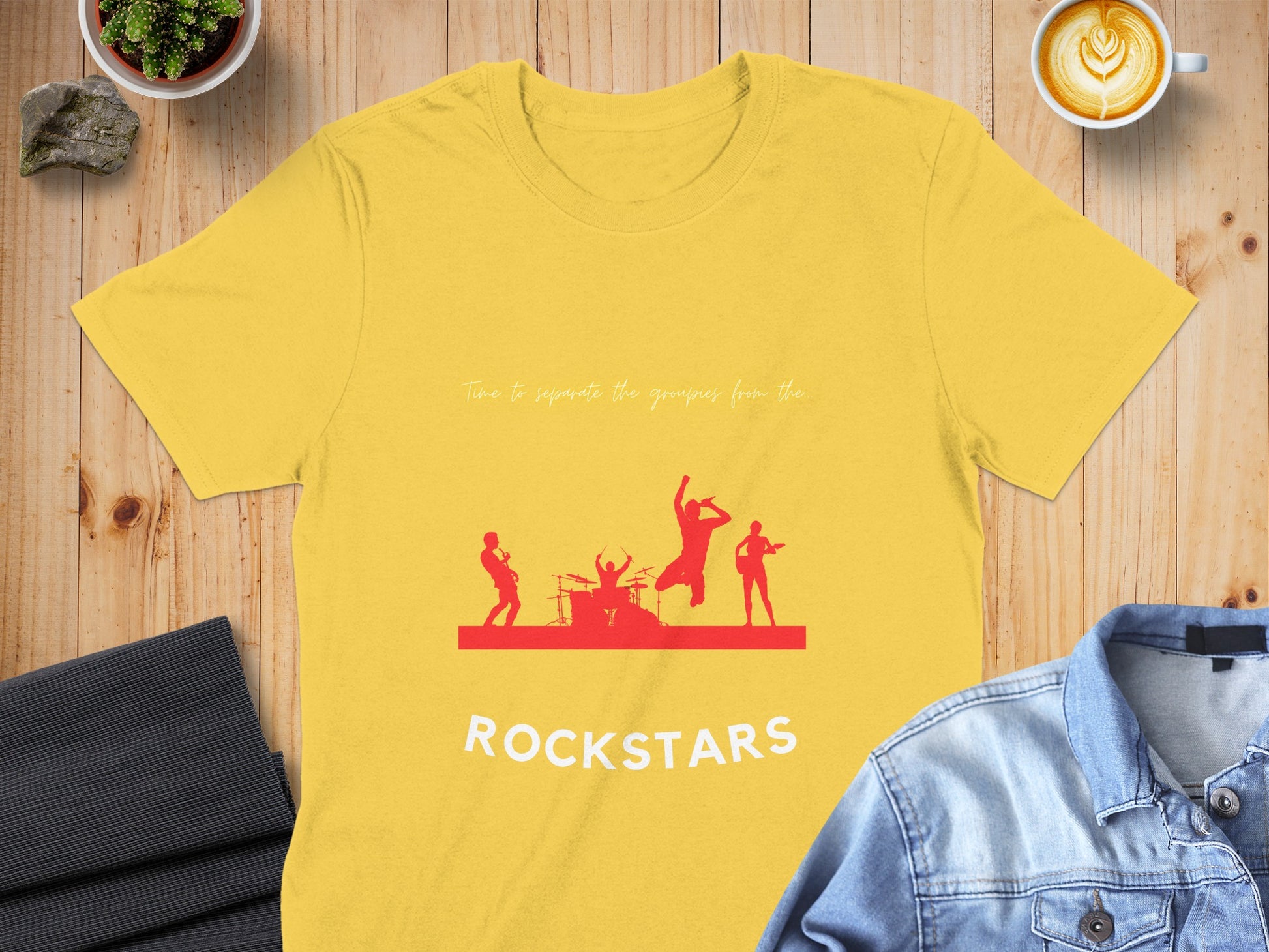 Rockstars Graphic Tee with Band Silhouettes