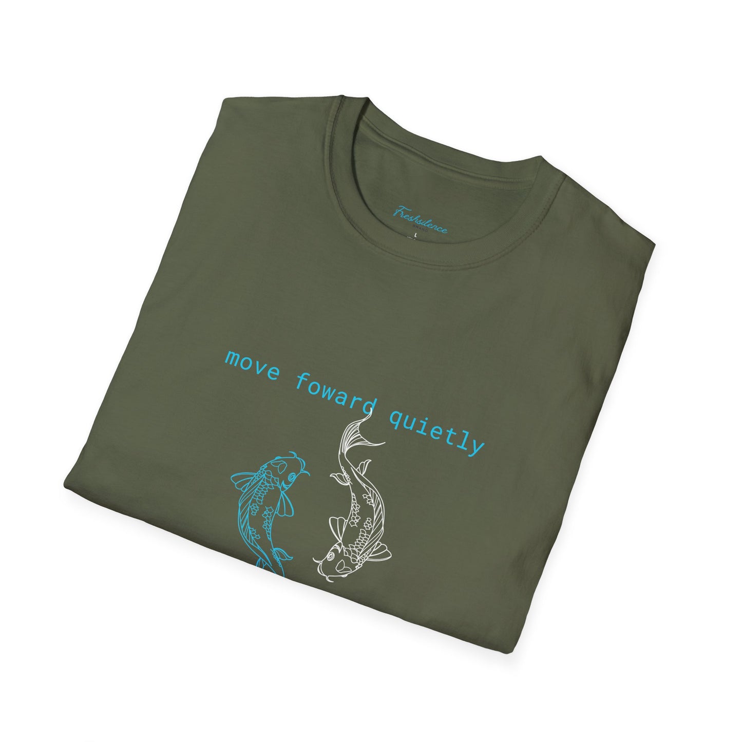 Koi Fish "Move Forward Quietly" Graphic T-Shirt