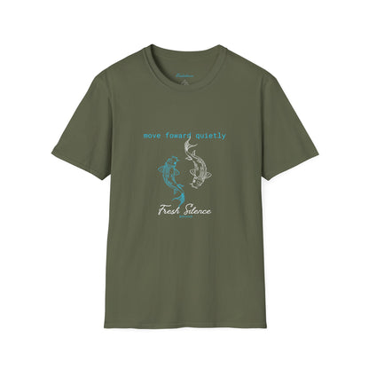 Koi Fish "Move Forward Quietly" Graphic T-Shirt