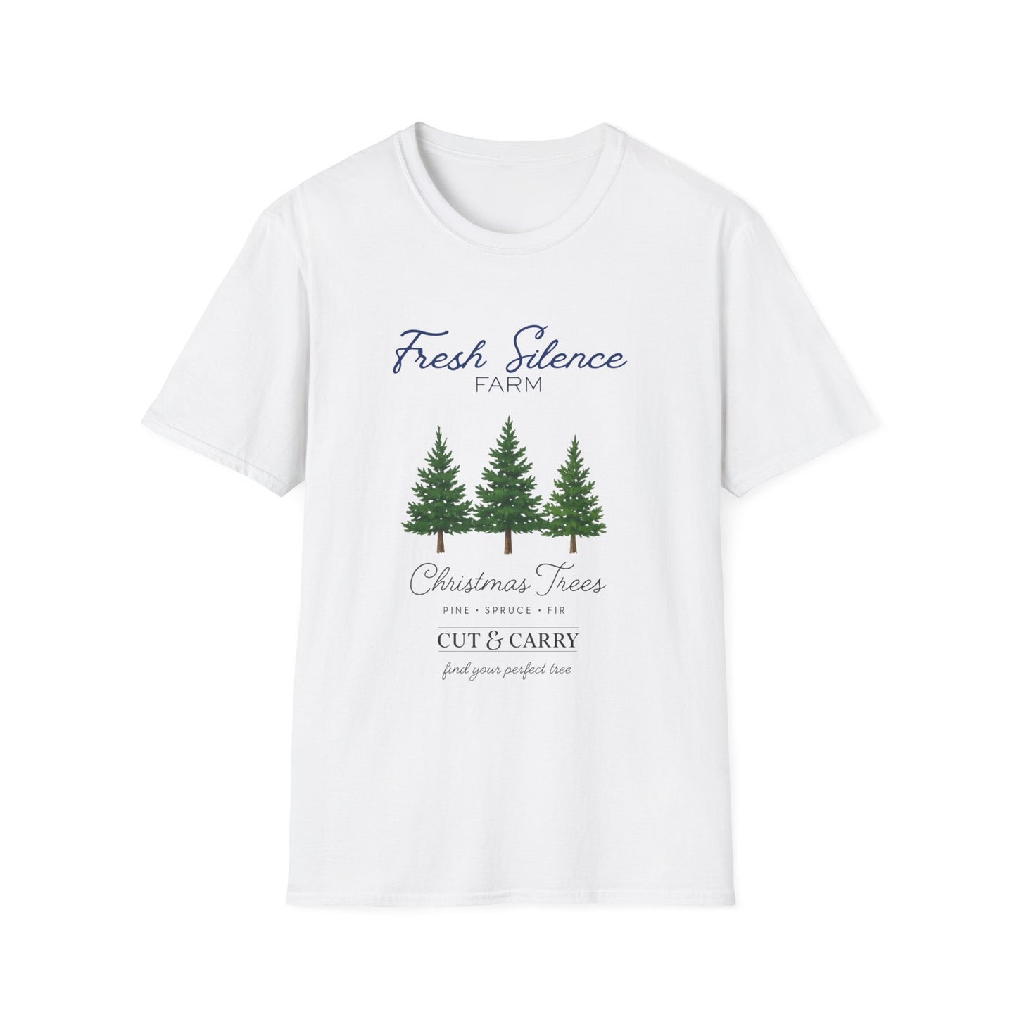 Christmas Tree Farm T-Shirt — "Fresh Silence Farm" Holiday Tee