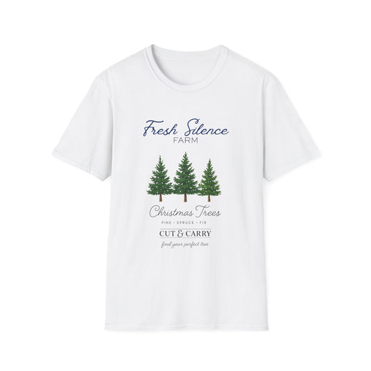 Christmas Tree Farm T-Shirt — "Fresh Silence Farm" Holiday Tee