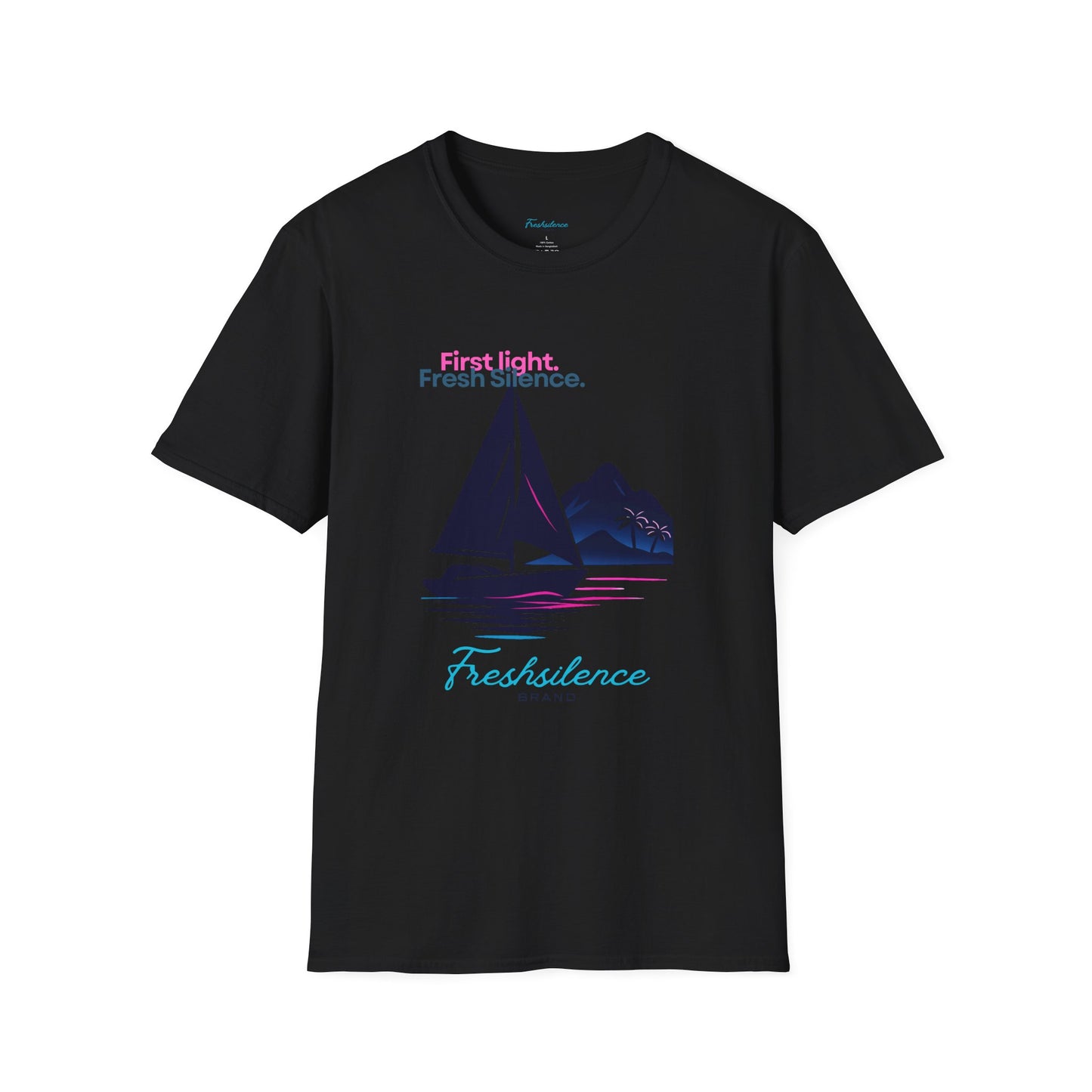 Sailboat Graphic T-Shirt — "Freshslence" Nautical Sunset Tee