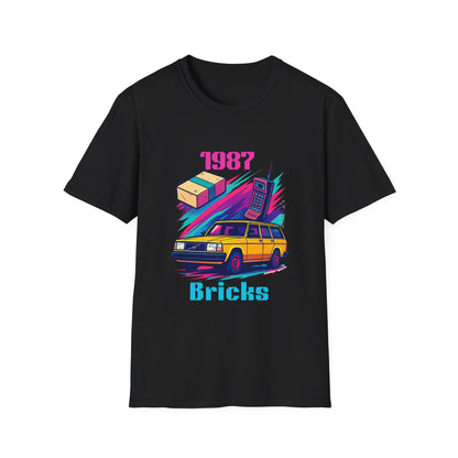 1987 Bricks Retro Van T-Shirt — 80s Vintage Brick Phone & Toy Theme