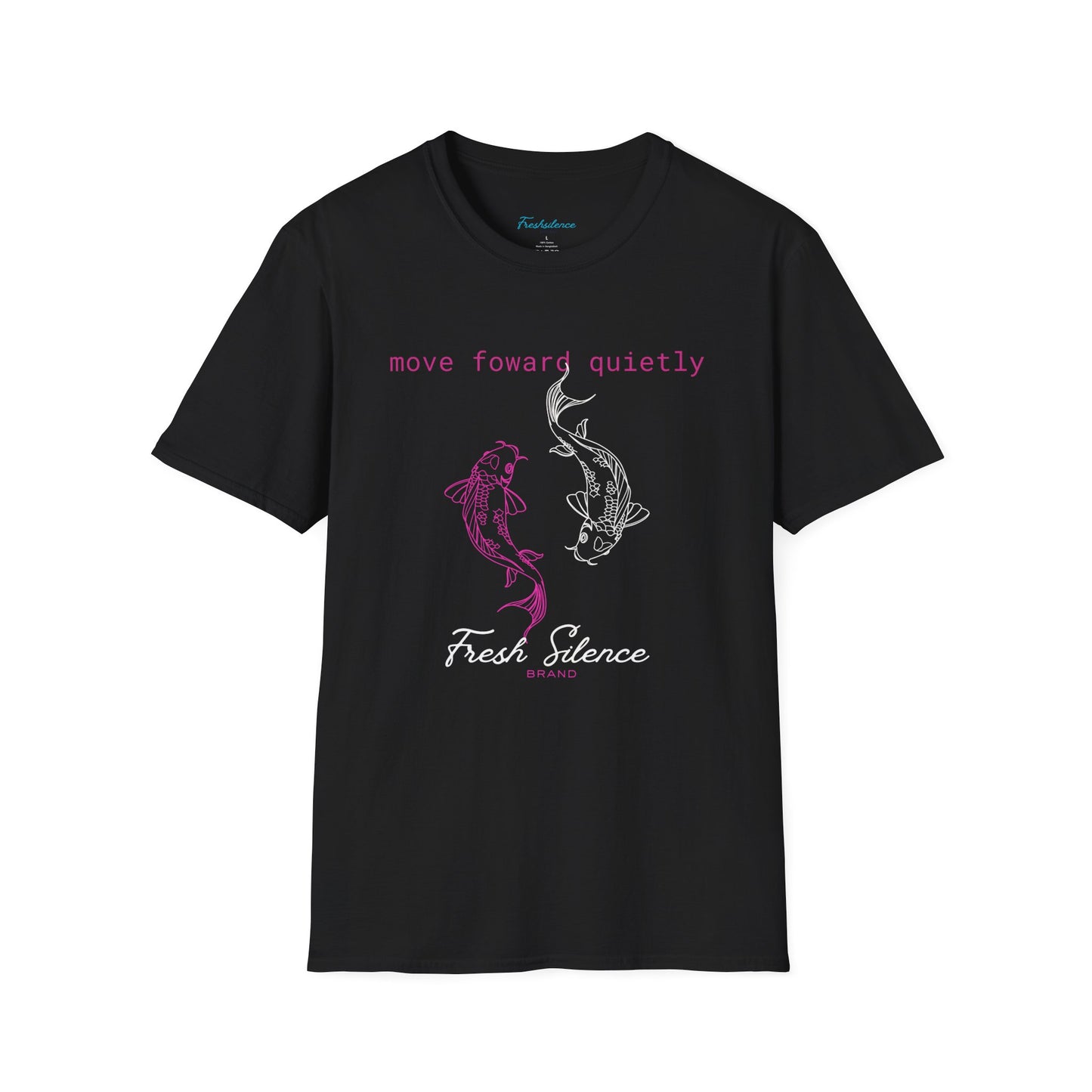 Move Forward Quietly T-Shirt — Feminine Pink Koi Graphic Tee