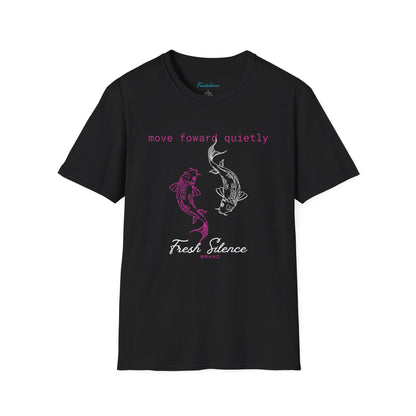 Move Forward Quietly T-Shirt — Feminine Pink Koi Graphic Tee