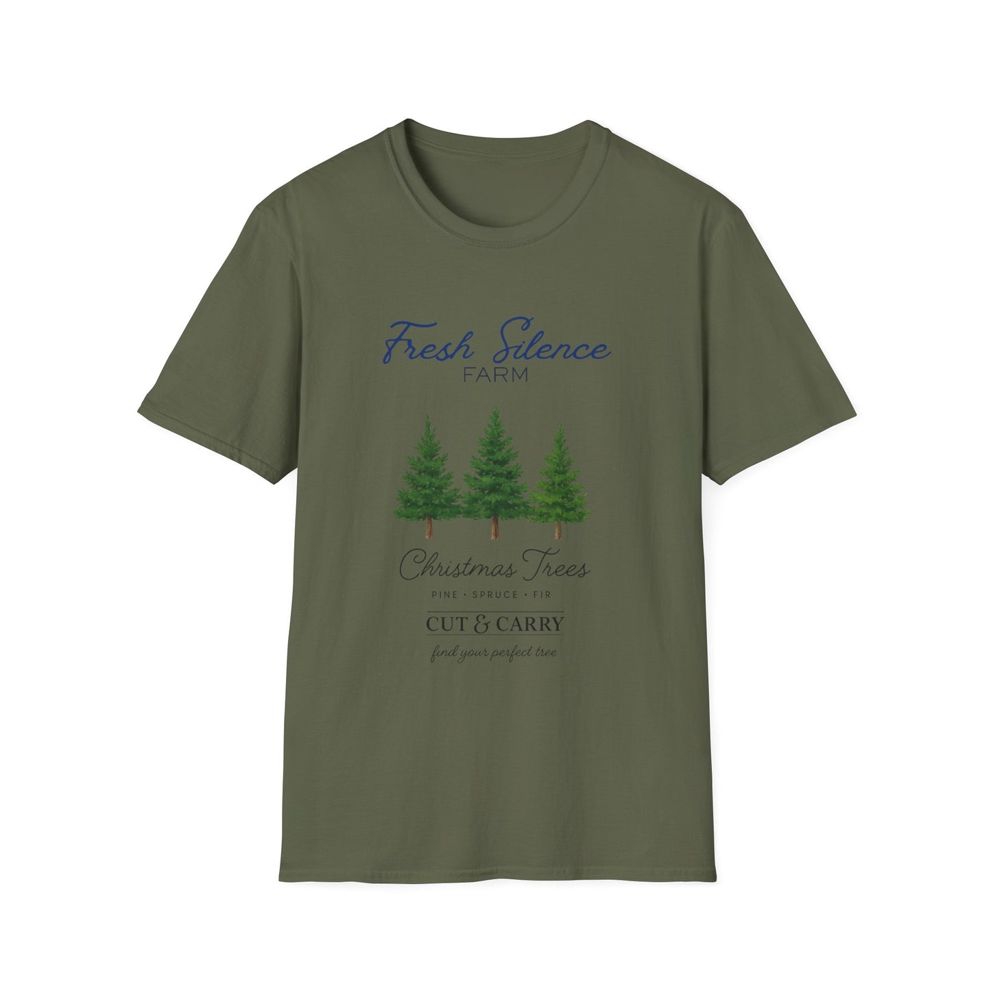 Christmas Tree Farm T-Shirt — "Fresh Silence Farm" Holiday Tee