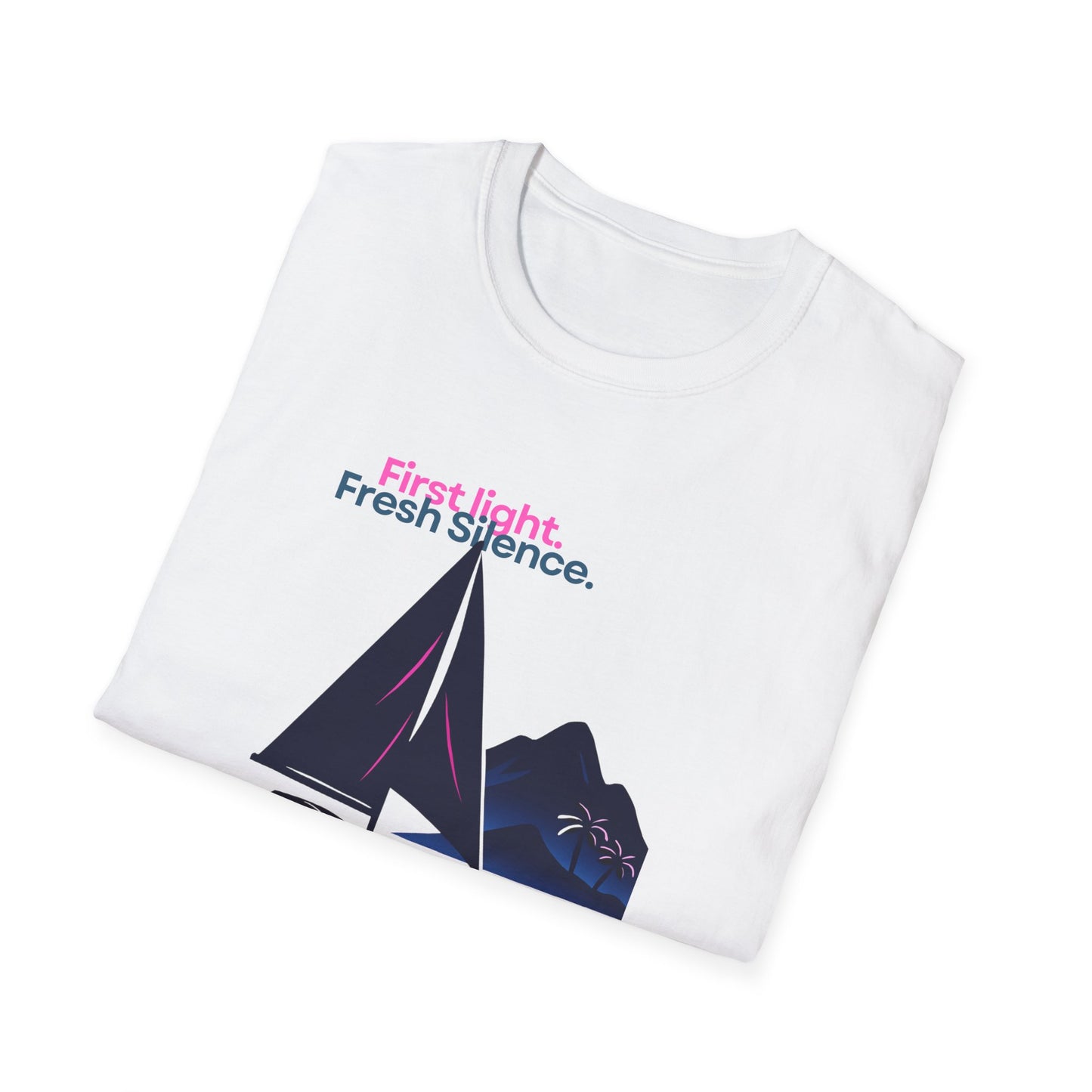 Sailboat Graphic T‑Shirt — "Freshslence" Coastal Morning Tee