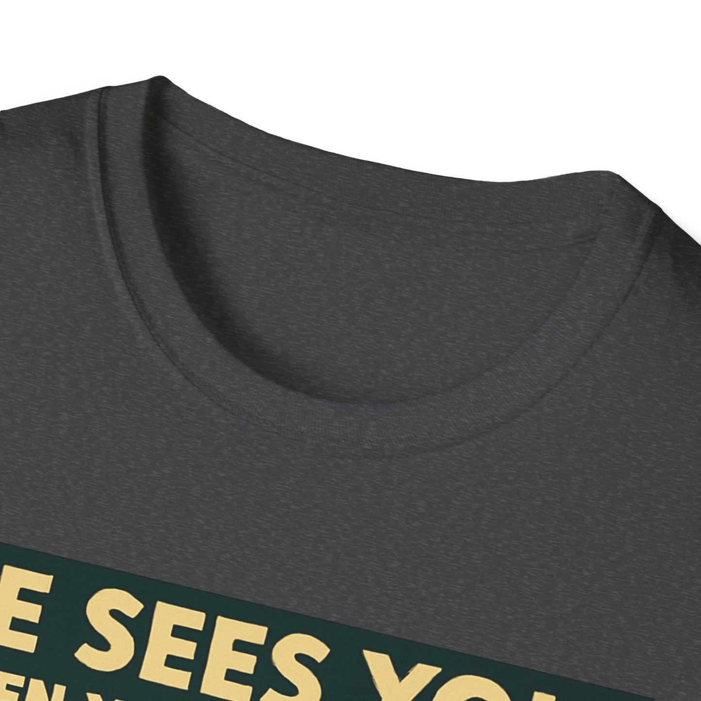 Christmas T-Shirt — "He Sees You When You're Sleeping" Vintage Santa Holiday Tee