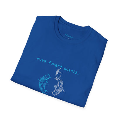 Koi Fish "Move Forward Quietly" Graphic T-Shirt