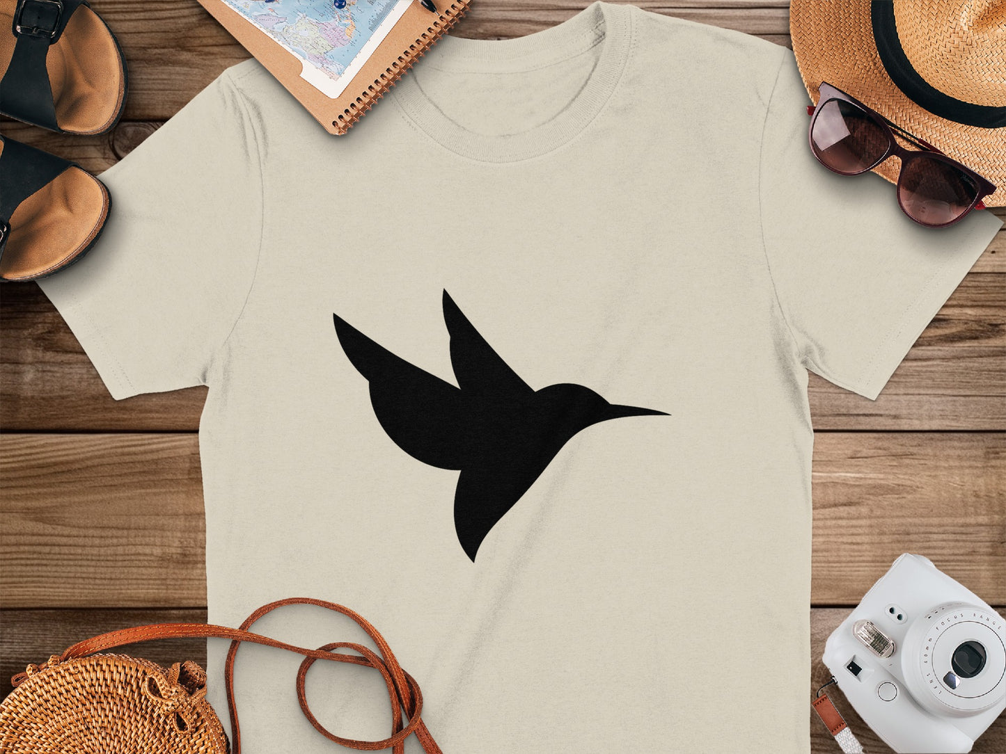 Minimalist Bird Graphic on Casual Tshirt Design