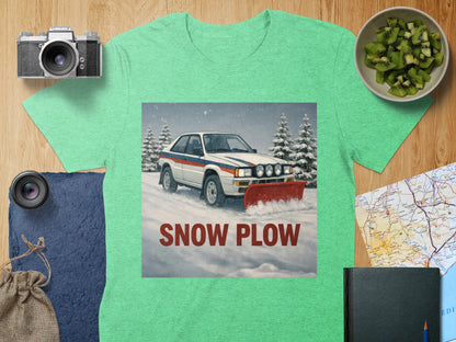 Vintage Snow Plow Car Art Green Gift Shirt