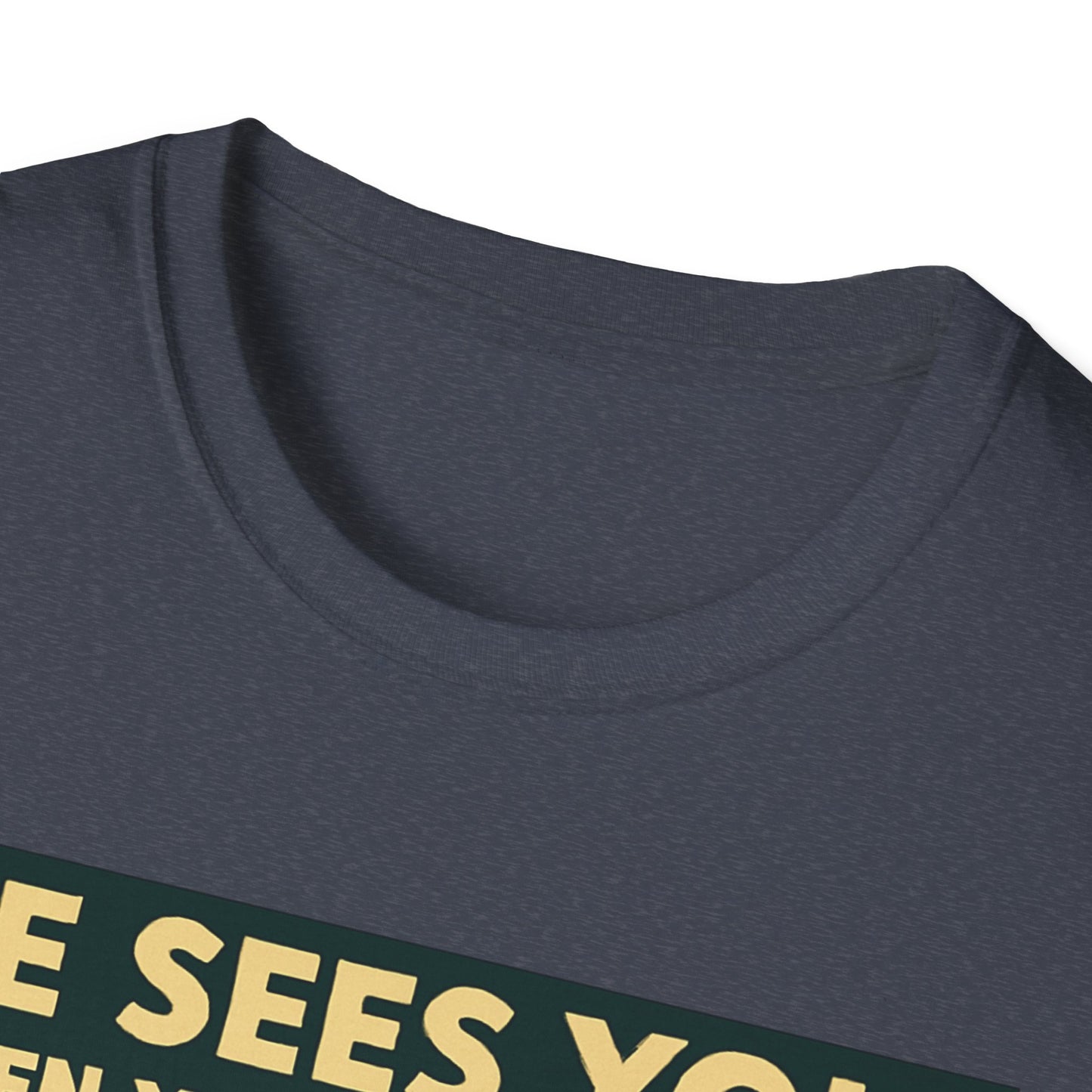 Christmas T-Shirt — "He Sees You When You're Sleeping" Vintage Santa Holiday Tee