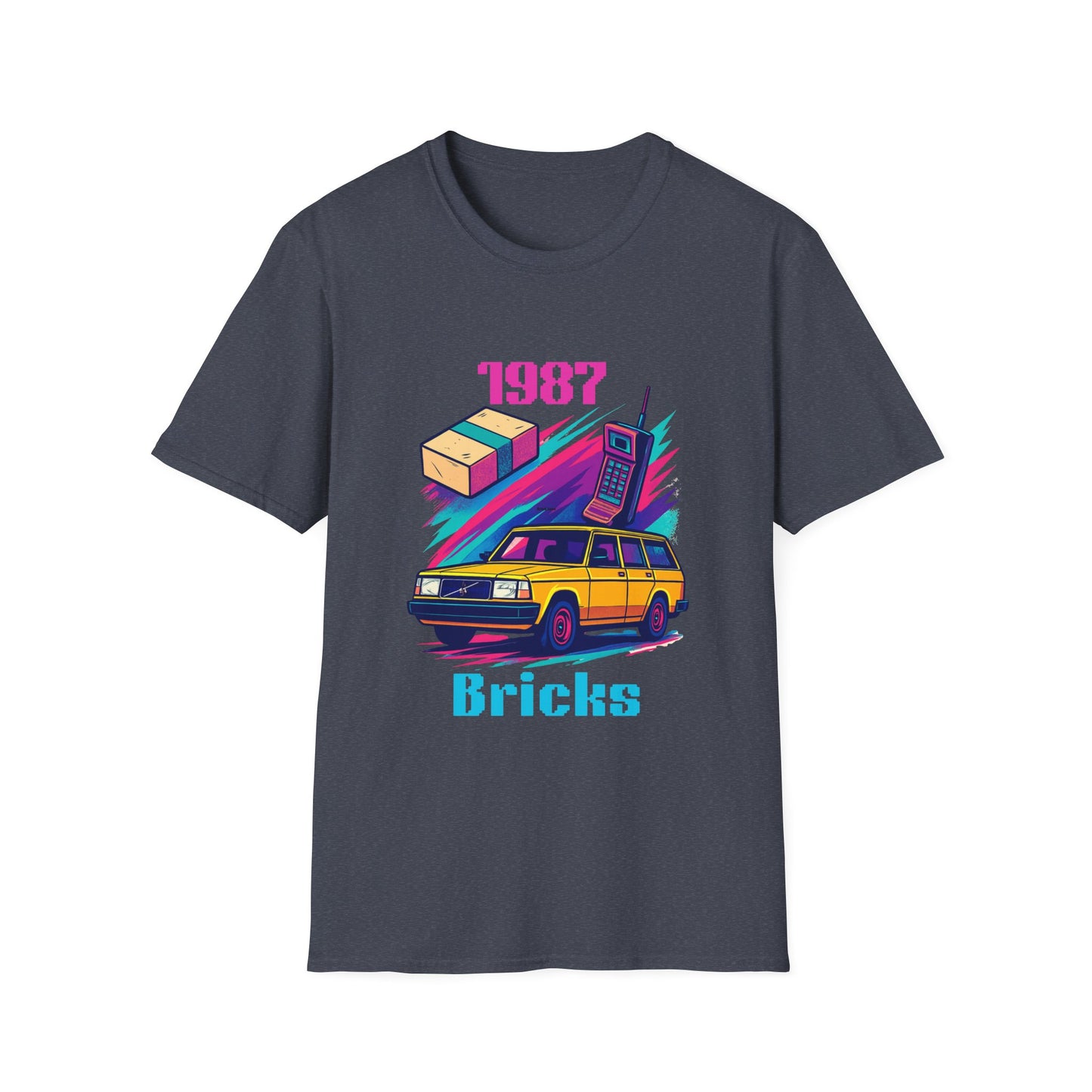 1987 Bricks Retro Van T-Shirt — 80s Vintage Brick Phone & Toy Theme