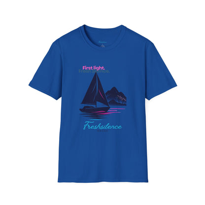 Sailboat Graphic T-Shirt — "Freshslence" Nautical Sunset Tee