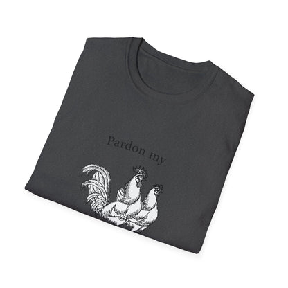 T-Shirt — "Pardon My Fowl Language" Rooster Vintage Illustration