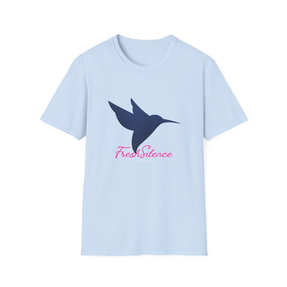 Hummingbird 'Fresh Silence' 3D Dark Blue Pink —T-Shirt