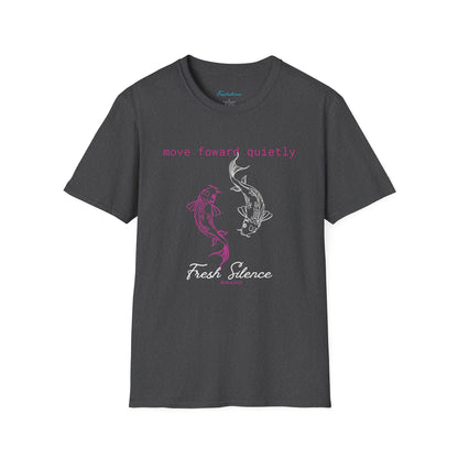 Move Forward Quietly T-Shirt — Feminine Pink Koi Graphic Tee