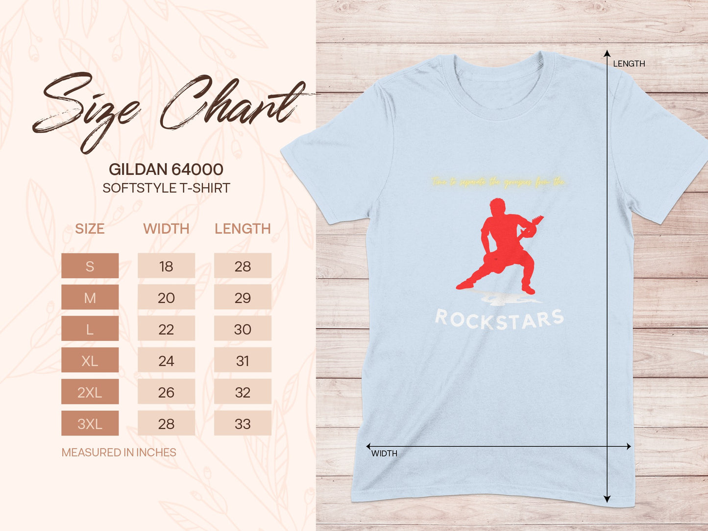 Ultimate Rockstars Graphic T-Shirt Size Chart Guide