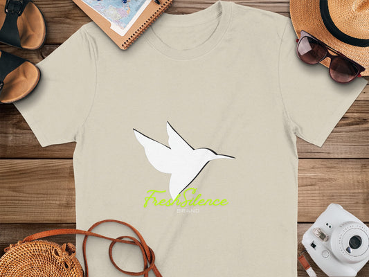 FreshSilence Brand Hummingbird Design T-shirt