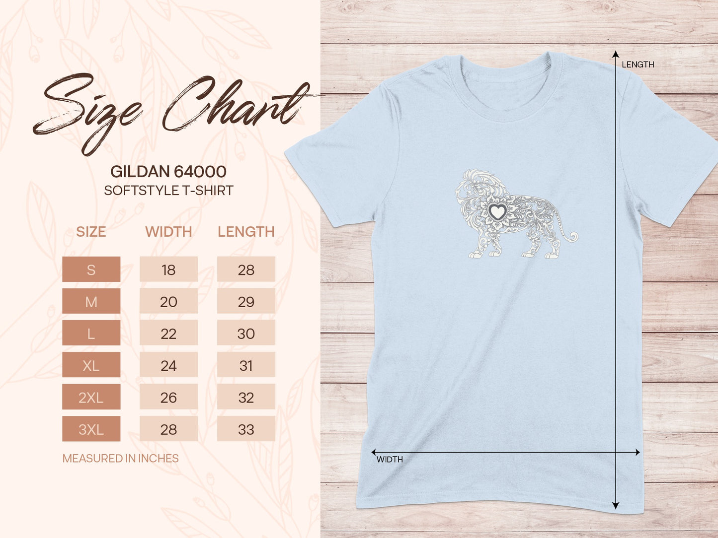 Artistic Lion Design Gildan 64000 Softstyle T-shirt