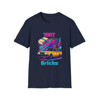 1987 Bricks Retro Van T-Shirt — 80s Vintage Brick Phone & Toy Theme
