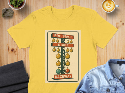 Nostalgic Drag Racing Christmas Lights Design T-Shirt