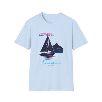 Sailboat Graphic T-Shirt — "Freshslence" Nautical Sunset Tee