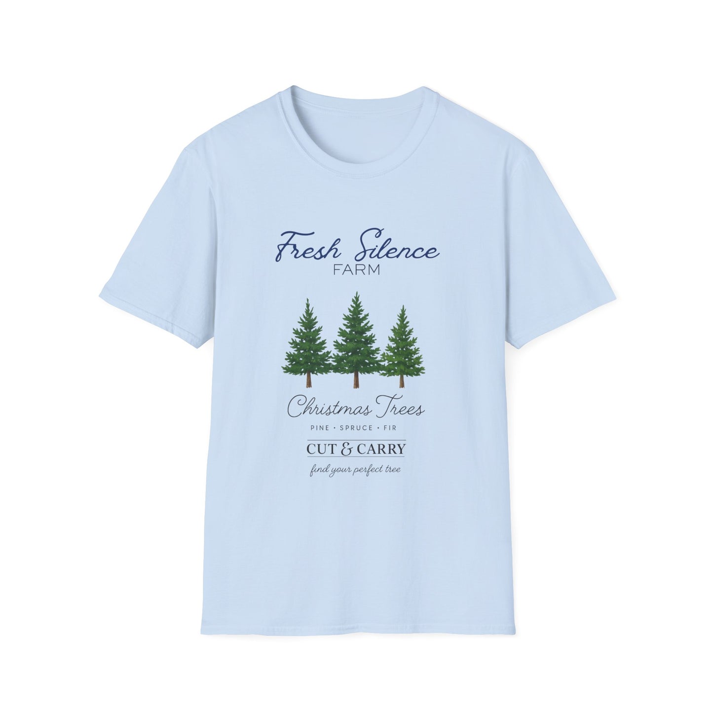 Christmas Tree Farm T-Shirt — "Fresh Silence Farm" Holiday Tee