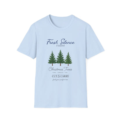 Christmas Tree Farm T-Shirt — "Fresh Silence Farm" Holiday Tee