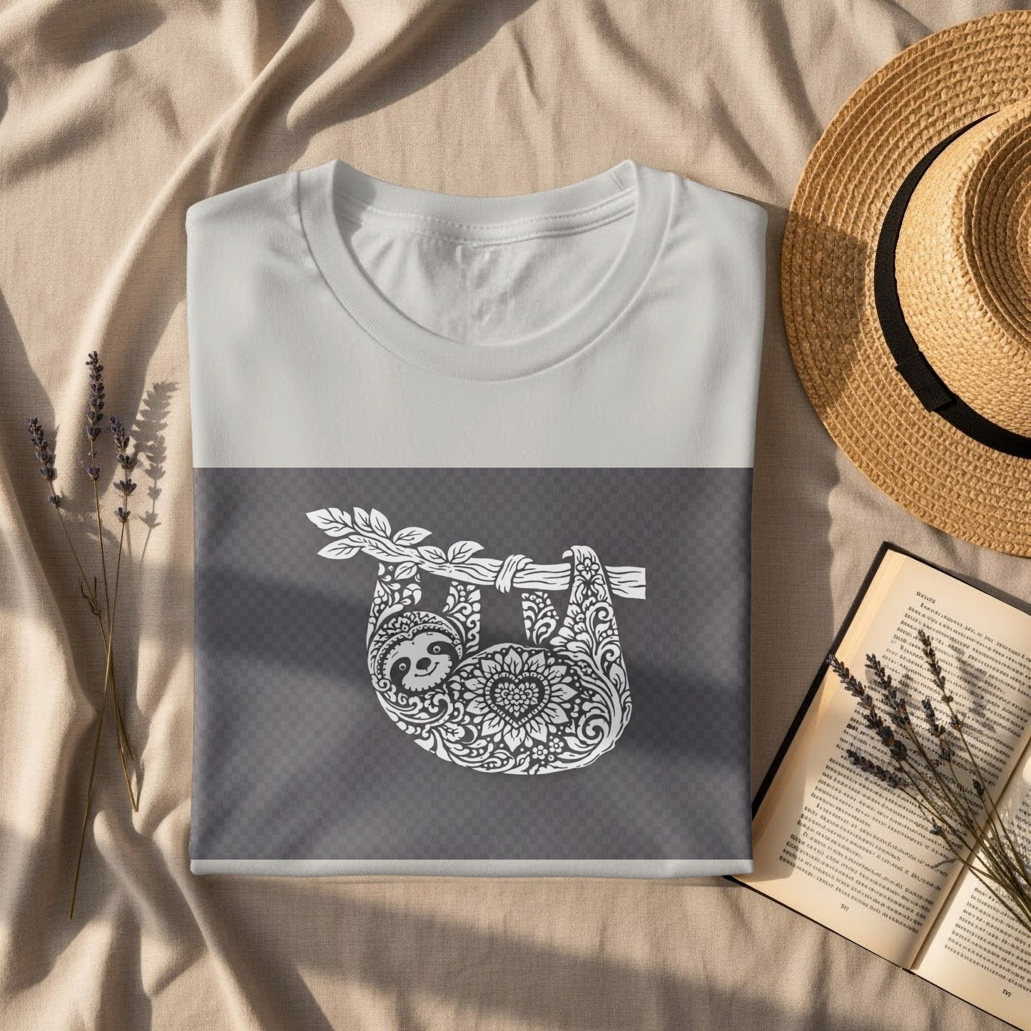 Relaxing Artistic Sloth Design Unisex T-Shirt Product