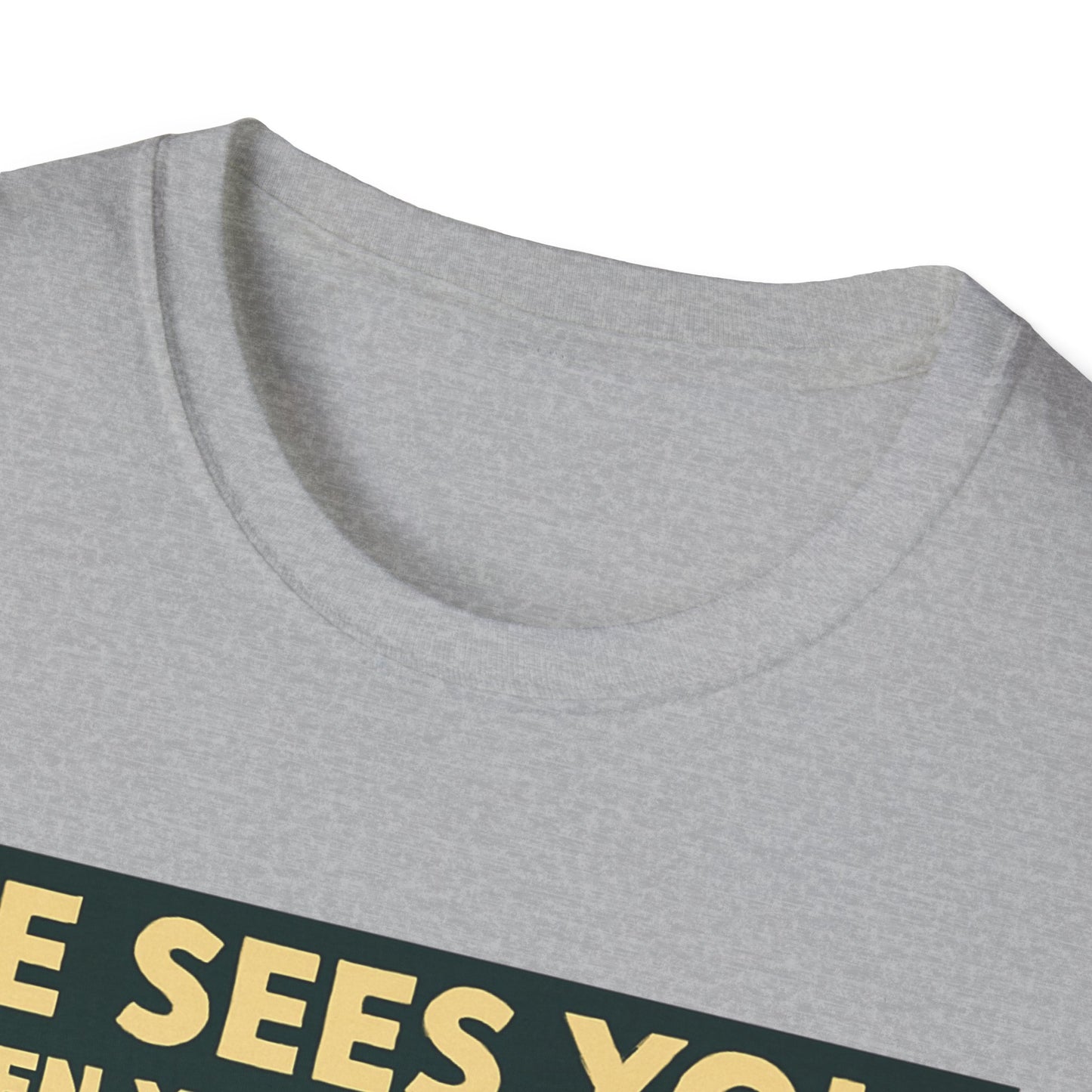Christmas T-Shirt — "He Sees You When You're Sleeping" Vintage Santa Holiday Tee