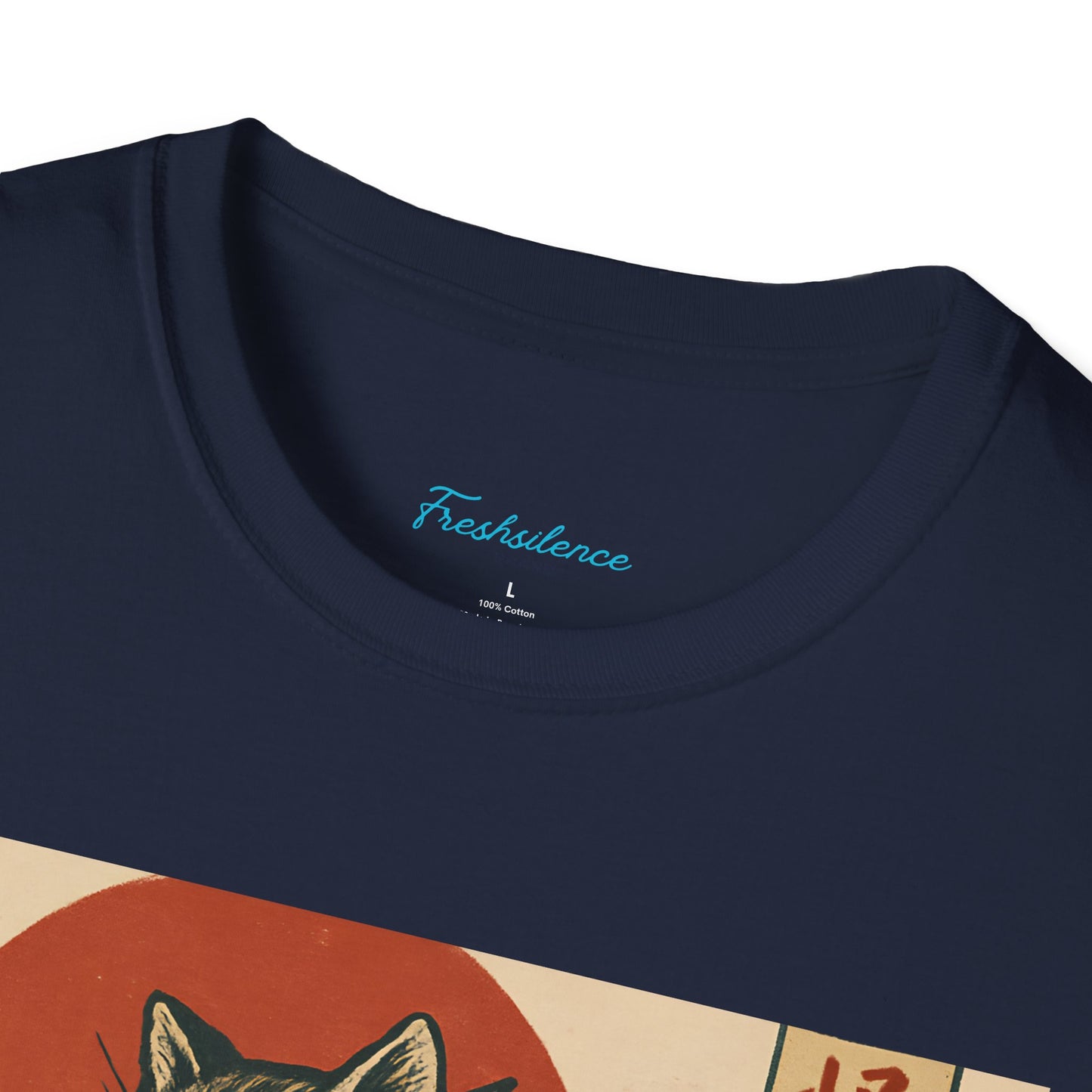 Vintage Japanese Kaiju Cat T-Shirt — Retro Wave & Great Wave Inspired Design