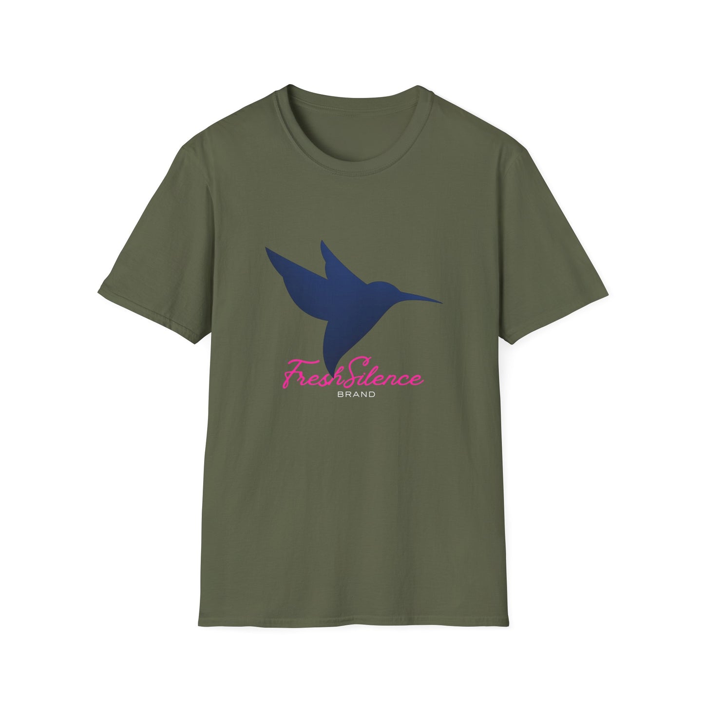 Hummingbird 'Fresh Silence' 3D Dark Blue Pink —T-Shirt