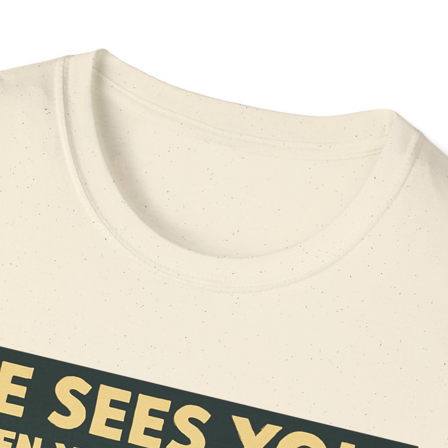 Christmas T-Shirt — "He Sees You When You're Sleeping" Vintage Santa Holiday Tee