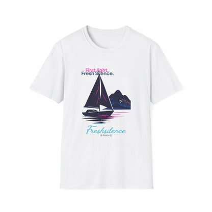 Sailboat Graphic T‑Shirt — "Freshslence" Coastal Morning Tee