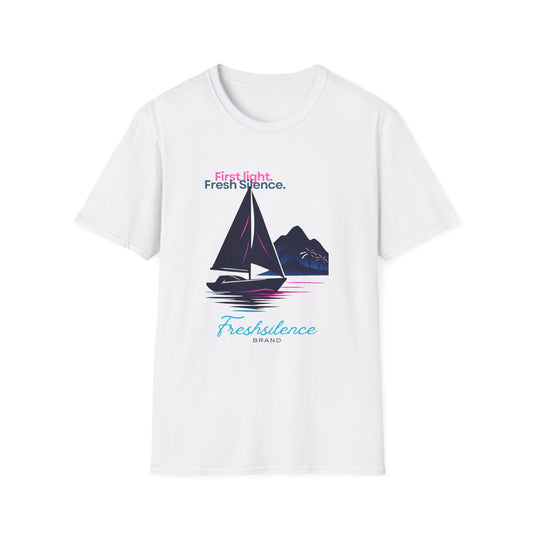 Sailboat Graphic T‑Shirt — "Freshslence" Coastal Morning Tee
