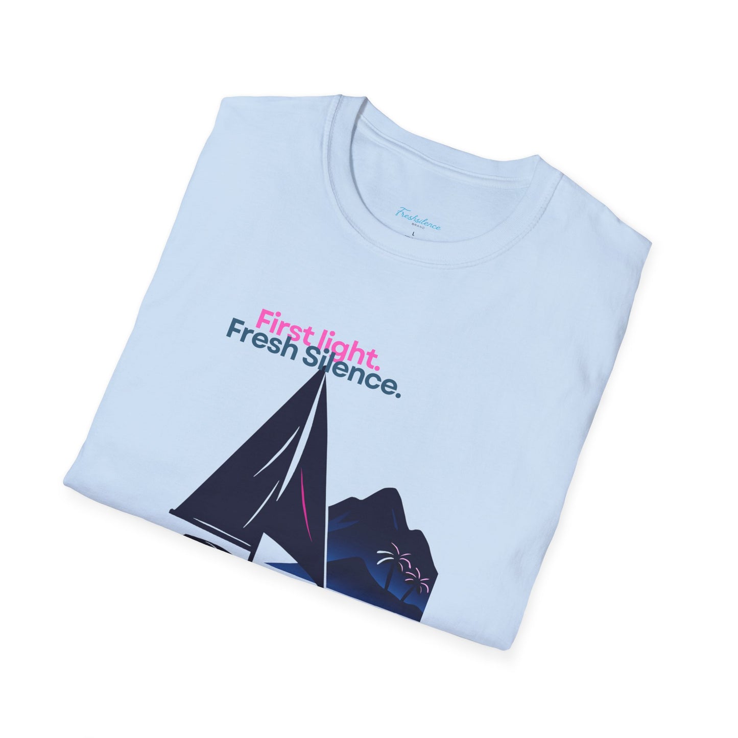 Sailboat Graphic T-Shirt — "Freshslence" Nautical Sunset Tee