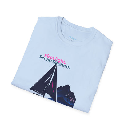 Sailboat Graphic T-Shirt — "Freshslence" Nautical Sunset Tee