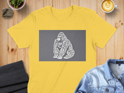 Intricate Artistic Gorilla Design Shirt